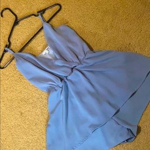 fashion nova light blue romper